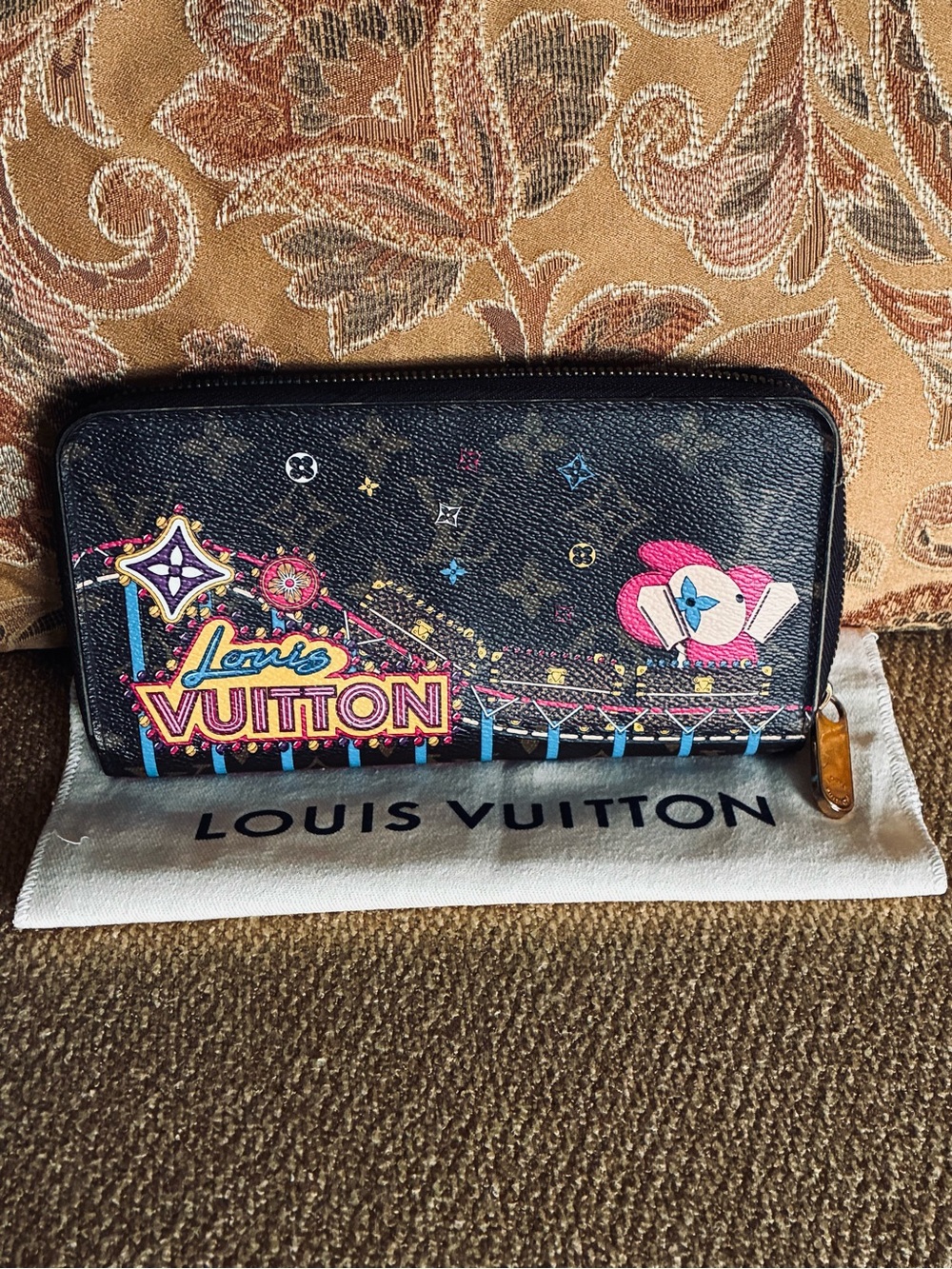 🤎🧡 Louis Vuitton Tadashi Murakami Vivienne Monogram Wallet Ltd Edition EUC